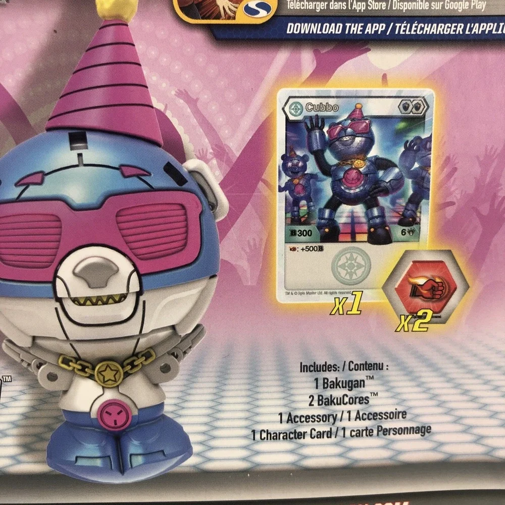 Bakugan Cubbo Action Figure Birthday Party Includes 2 BakuCores 1 Character Card